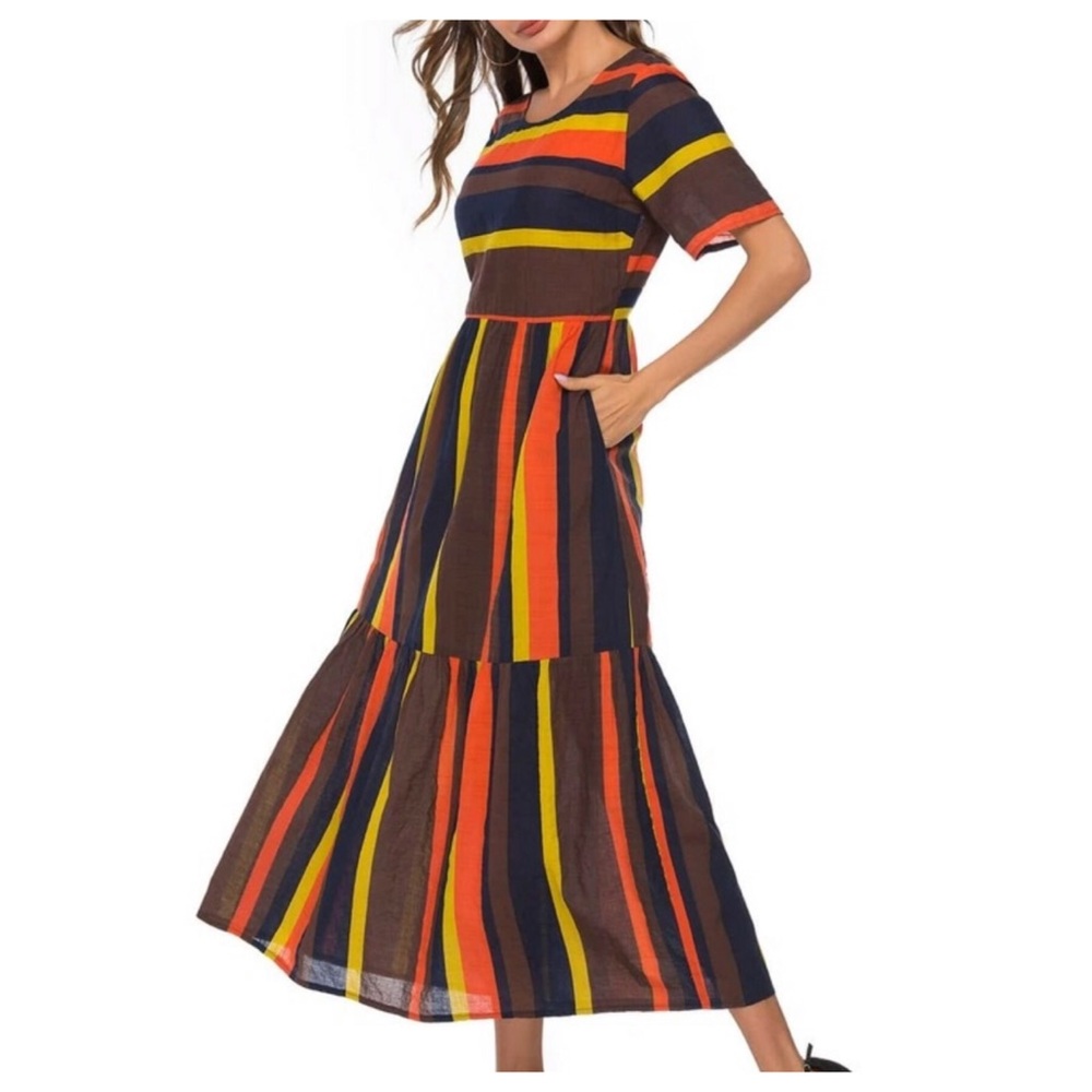 ➕Striped Ruffle Hem Maxi - Picture 5 of 6